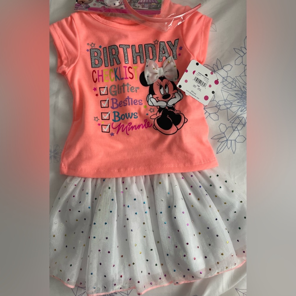 Disney Birthday dress with headband sz 12 months